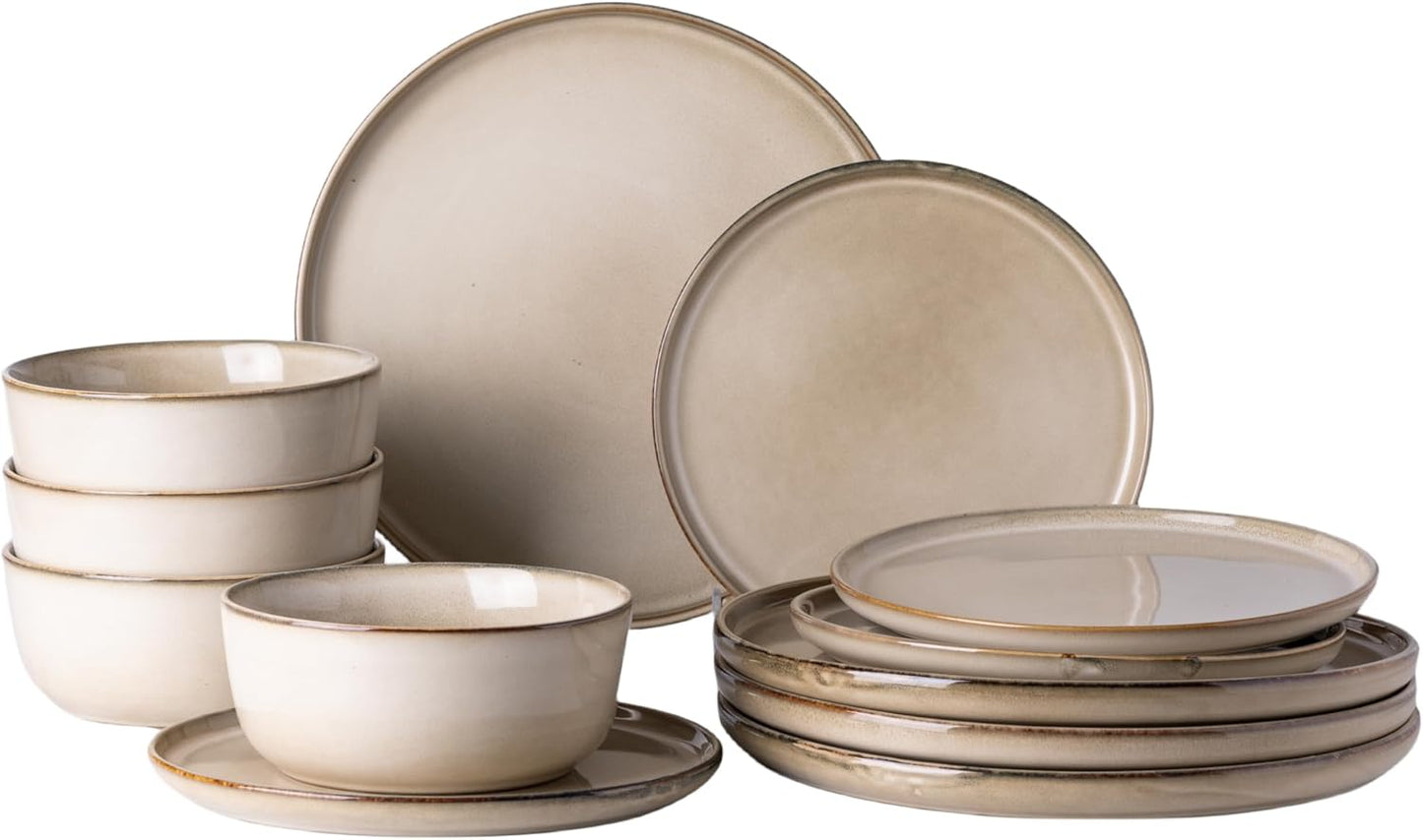 GBHOME Ceramic Dinnerware Sets for 4 - 12 Piece Stoneware