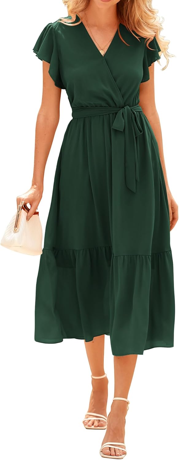BTFBM Women Summer Bohemian Floral Midi Sun Dress for All Occasions