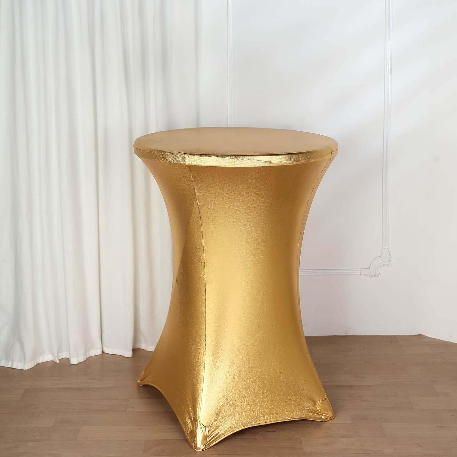 Gold Metallic Highboy Table Cover - Ideal for Events