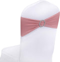 Dusty Pink Spandex Chair Sashes with Buckle Slider for Events