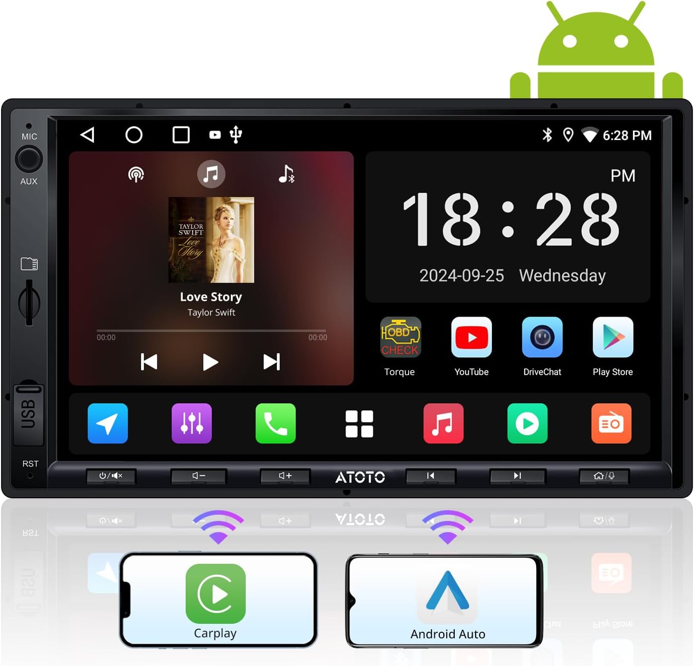 ATOTO A5L 7inch Android Double DIN Car Stereo with Wireless Features