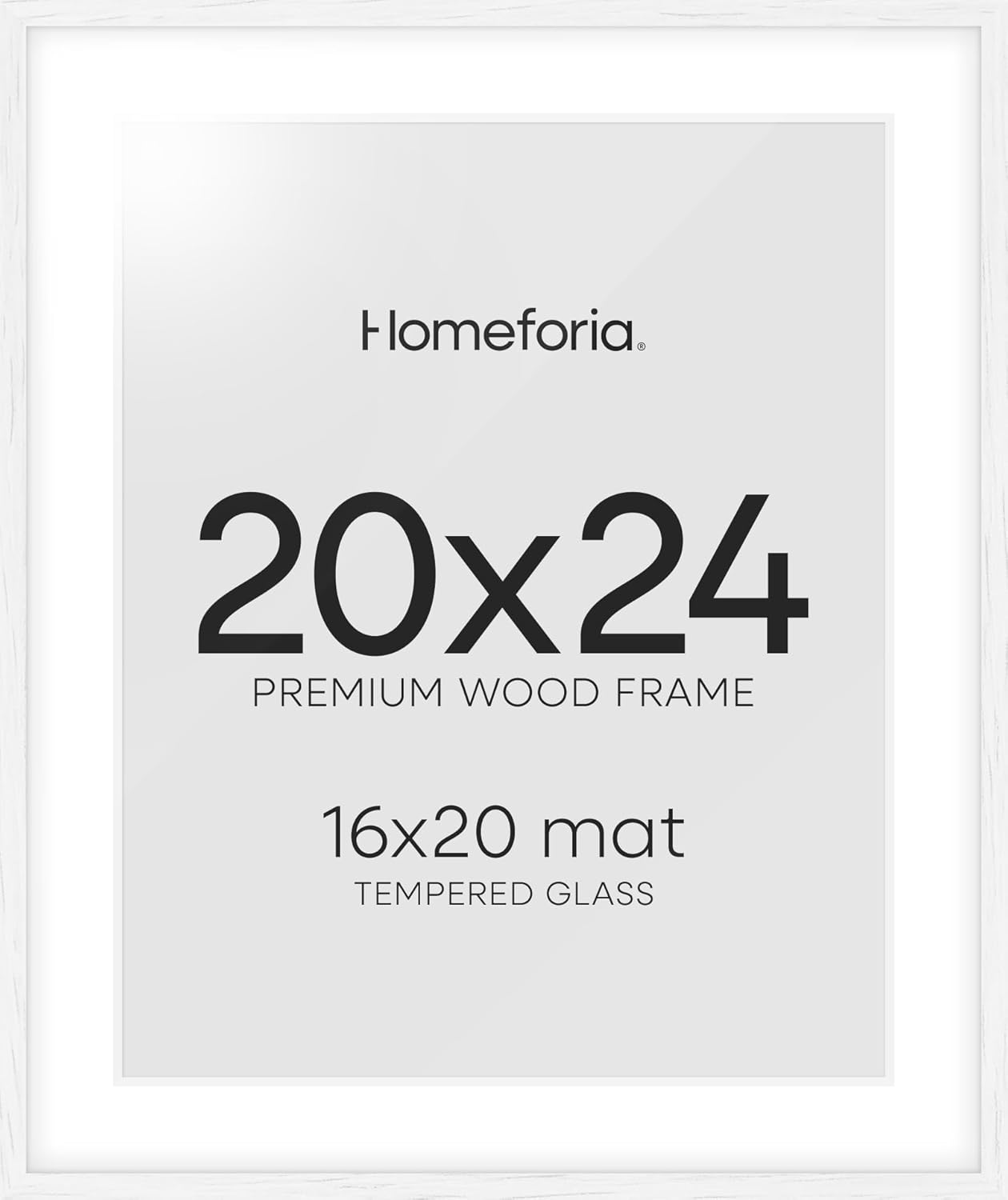 Homeforia 20x24 White Picture Frame for Elegant Display