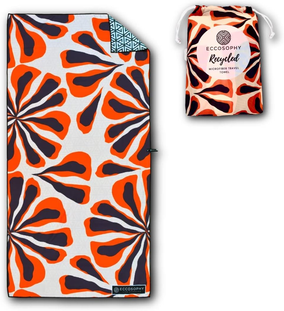 ECCOSOPHY Microfiber Beach Towel - Quick Dry and Sand Free