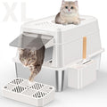URPOWER Extra Large Stainless Steel Cat Litter Box for Easy Cleaning