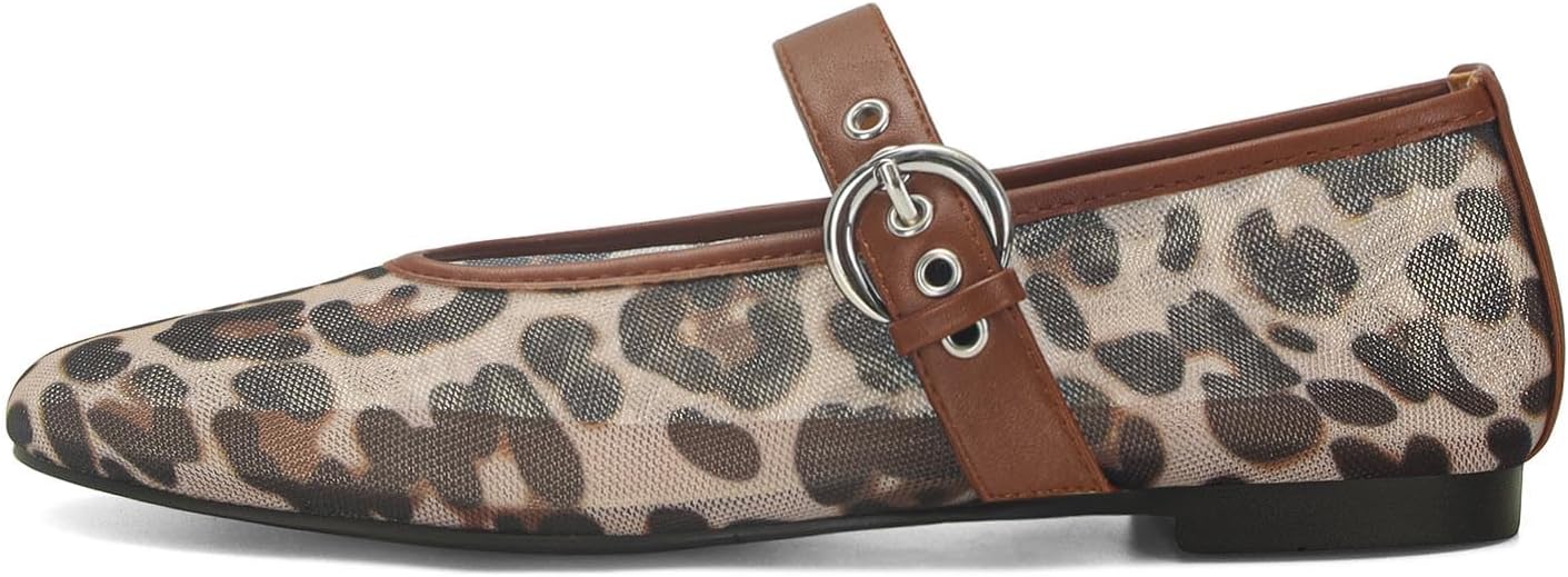 MICIFA Leopard Mesh Ballet Flats for Women - Stylish Comfort