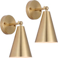 MWZ Gold Sconces Set of 2 - Modern Brass Wall Sconces for Indoor