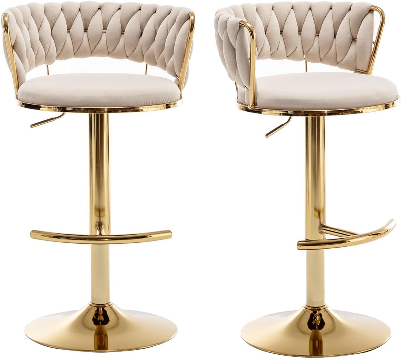 Stylish Velvet Bar Stools Set of 2 for Kitchen Island Use