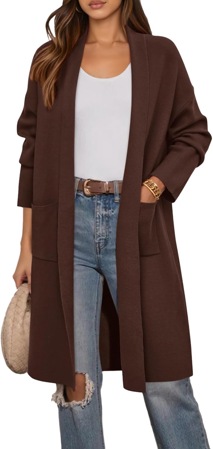 PRETTYGARDEN Long Sleeve Open Front Cardigan for Women 2025