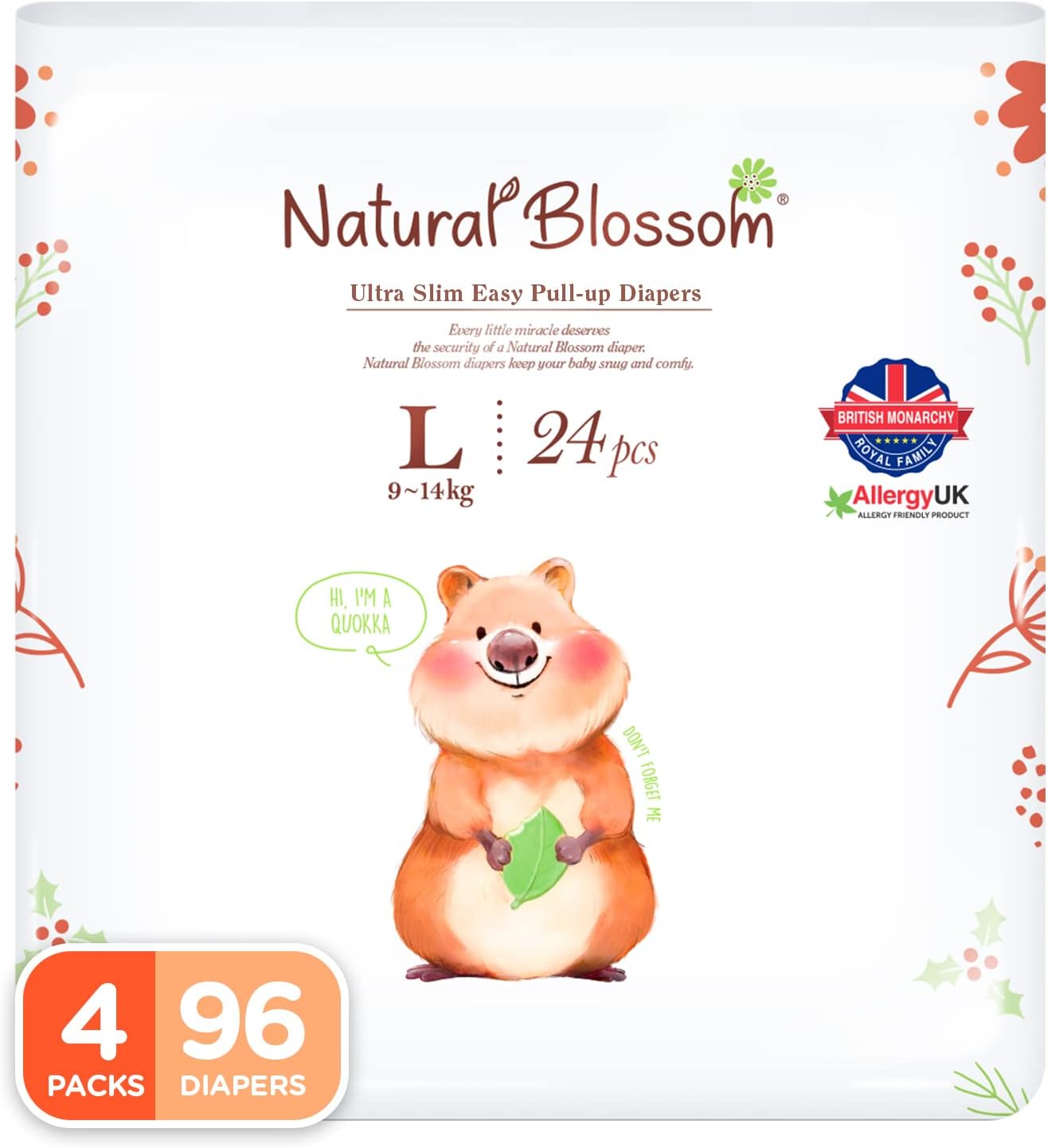 Ultra-Soft Vegan Diaper Pants 96ct | Size 2T-3T | Hypoallergenic