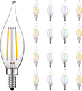 LUXRITE 4W Vintage Candelabra LED Bulbs Dimmable - Cool White