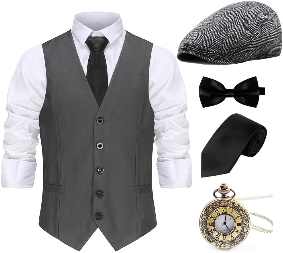 Gatsby Gangster Costume Accessories Set for 1920s Themed Parties