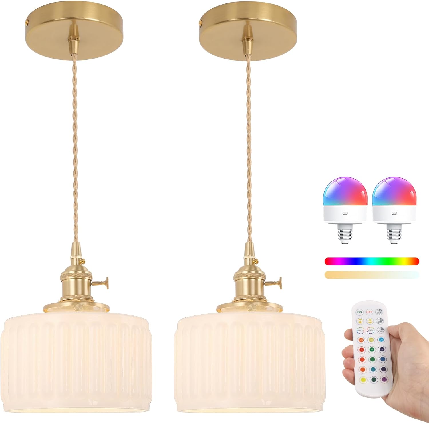 Battery Operated Pendant Light for Kitchen Island and Dining Room