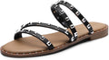 Clear Studded Rhinestone Slide Sandals for Women - Comfortable Summer