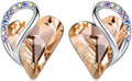 Earrings for Women Heart Birthstone Crystal Studs - Gift for Mom
