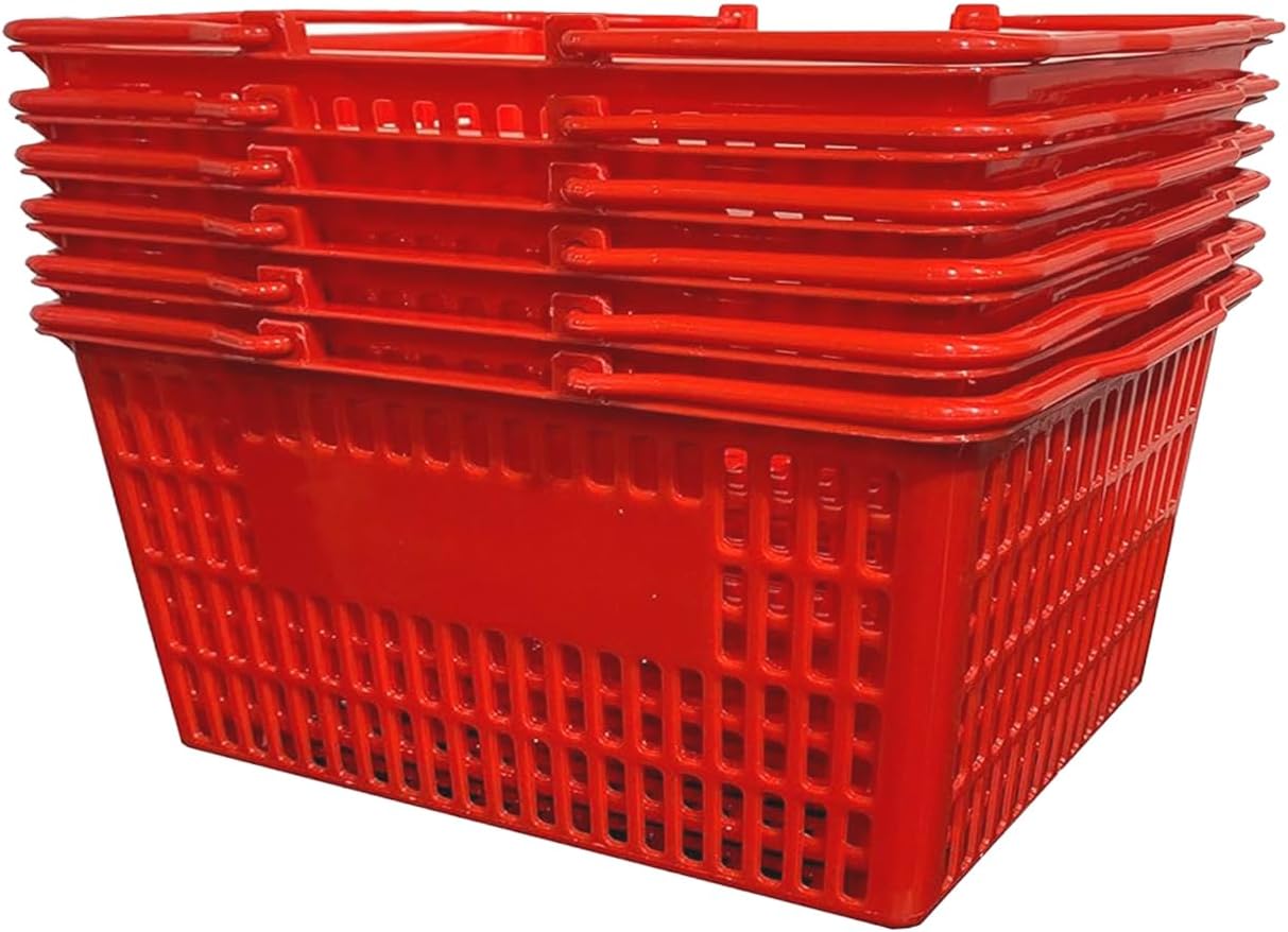 Stackable Plastic Shopping Baskets for Grocery and Retail Use