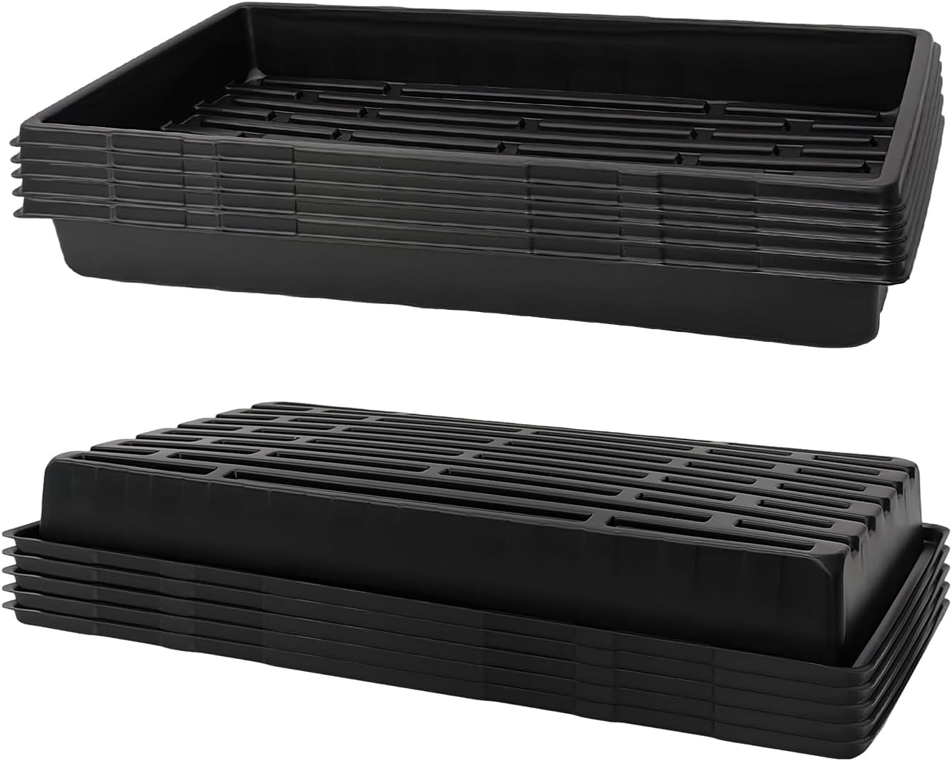 10 Pack 1020 Trays for Seed Starting - Heavy Duty and Reusable