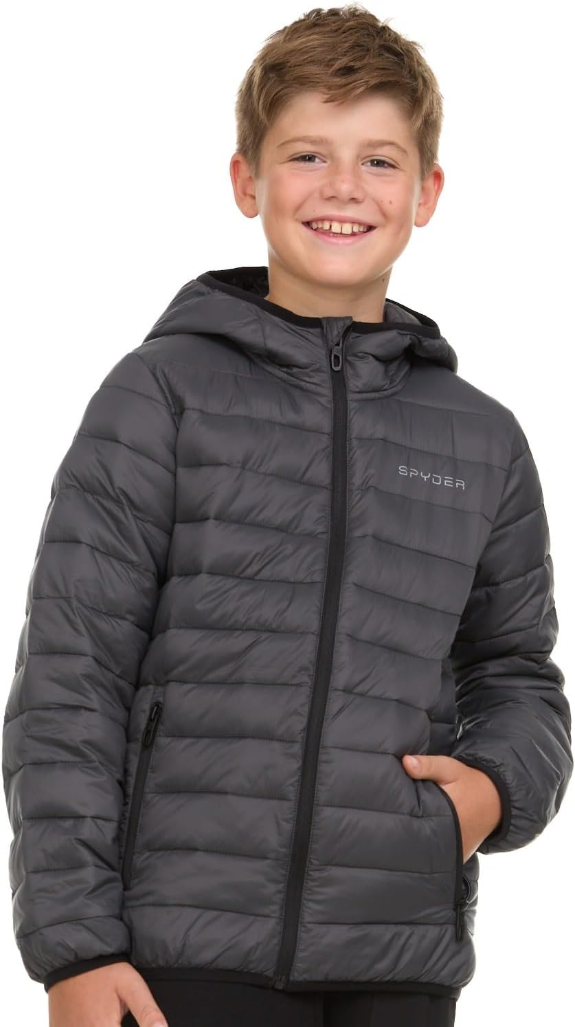 Spyder Boys Puffer Jacket - Lightweight Packable Winter Coat