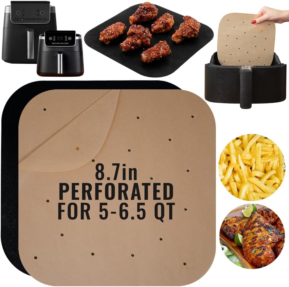 100pcs INFRAOVENS Air Fryer Parchment Paper: Max Crisp Liners