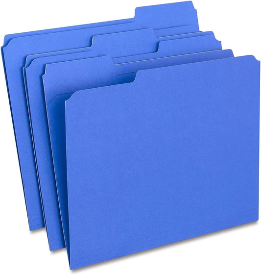 Colored File Folders with Reinforced Tabs for Organization