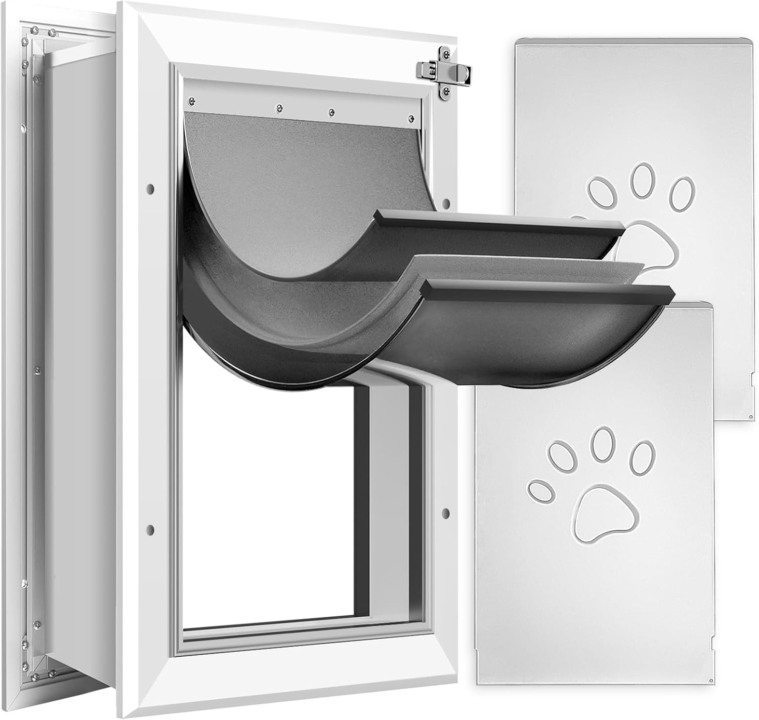 Heavy Duty Aluminum Dog Door with Lock for Large Dogs