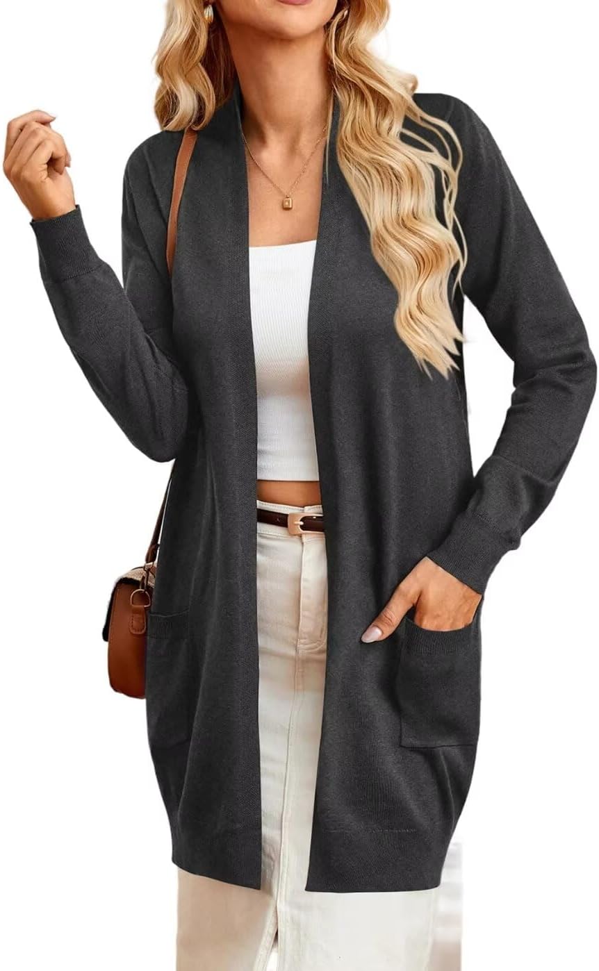 GRACE KARIN Women's Long Cardigan Sweater with Pockets