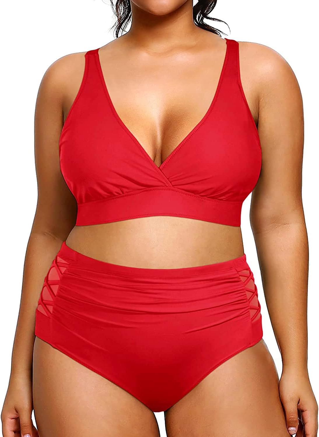 Plus Size High Waisted Bikini for Women - Tummy Control Swimwear