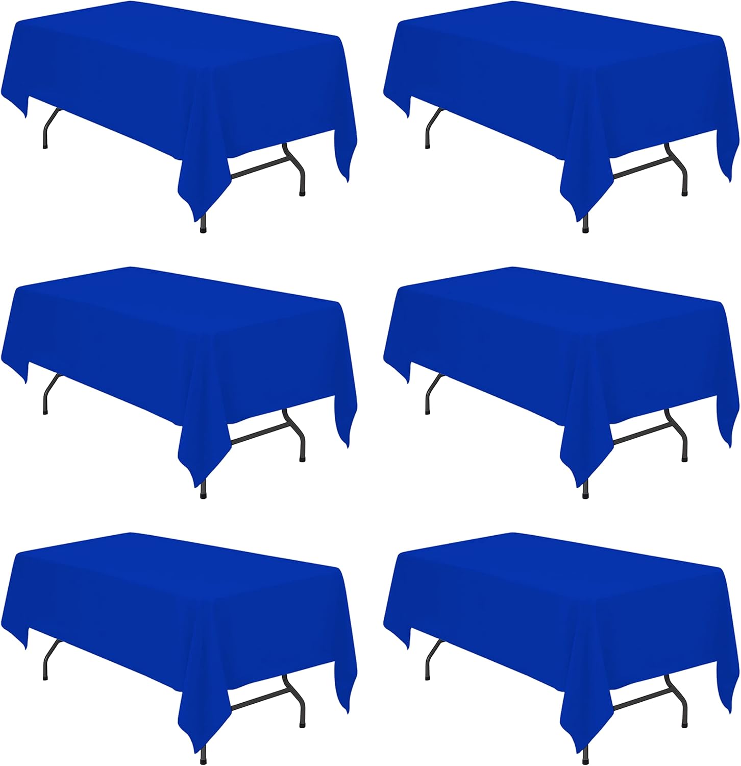 BRILLMAX 6 Pack Royal Blue Tablecloths for 6 Foot Tables