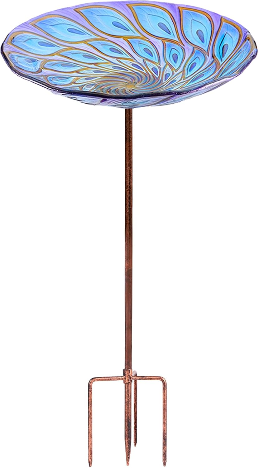 VCUTEKA Glass Bird Bath - Invite Birds in Style!