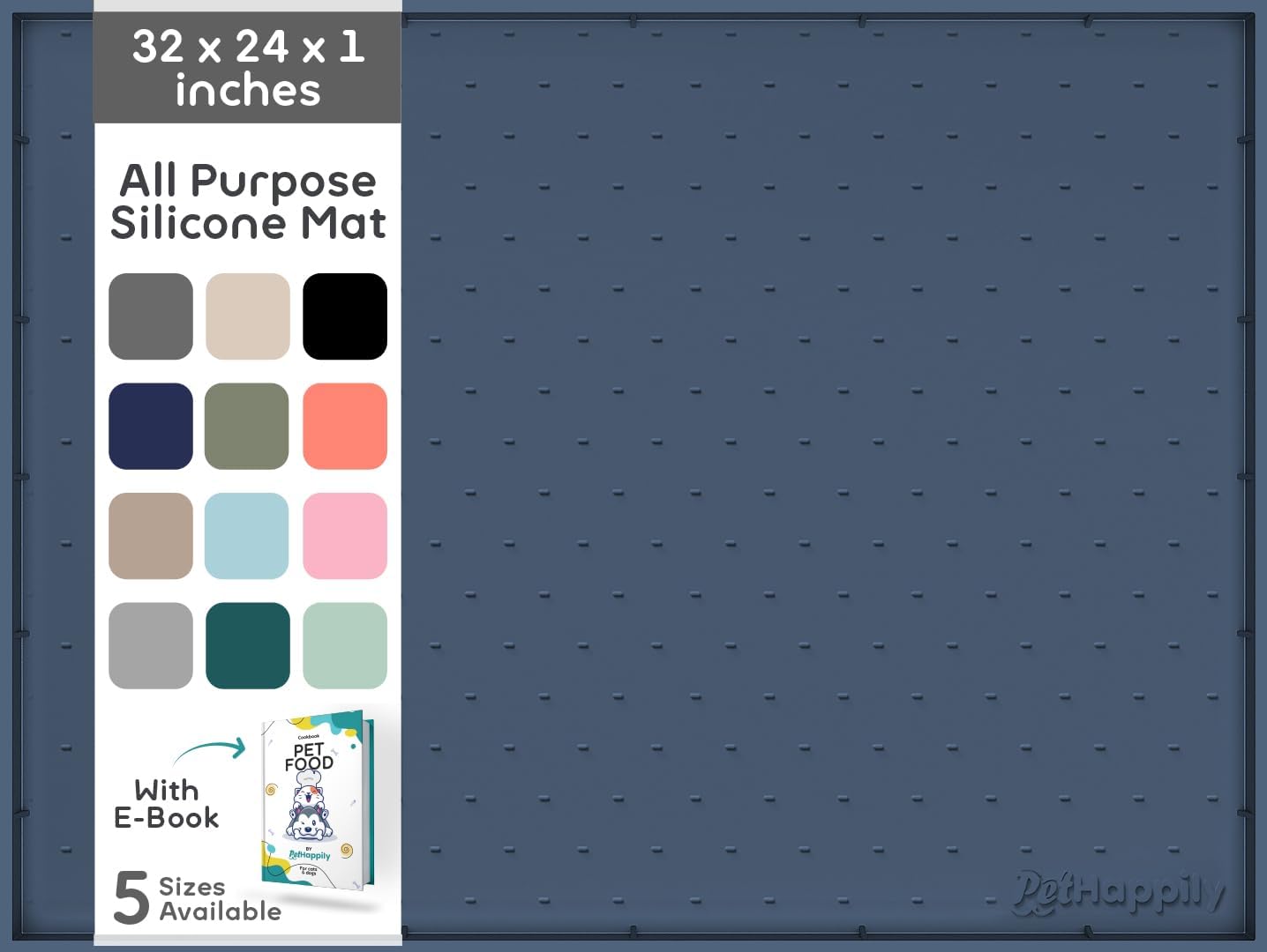 32x24x1 XL Dog Food Mat - Waterproof Non-Slip Feeding Solution