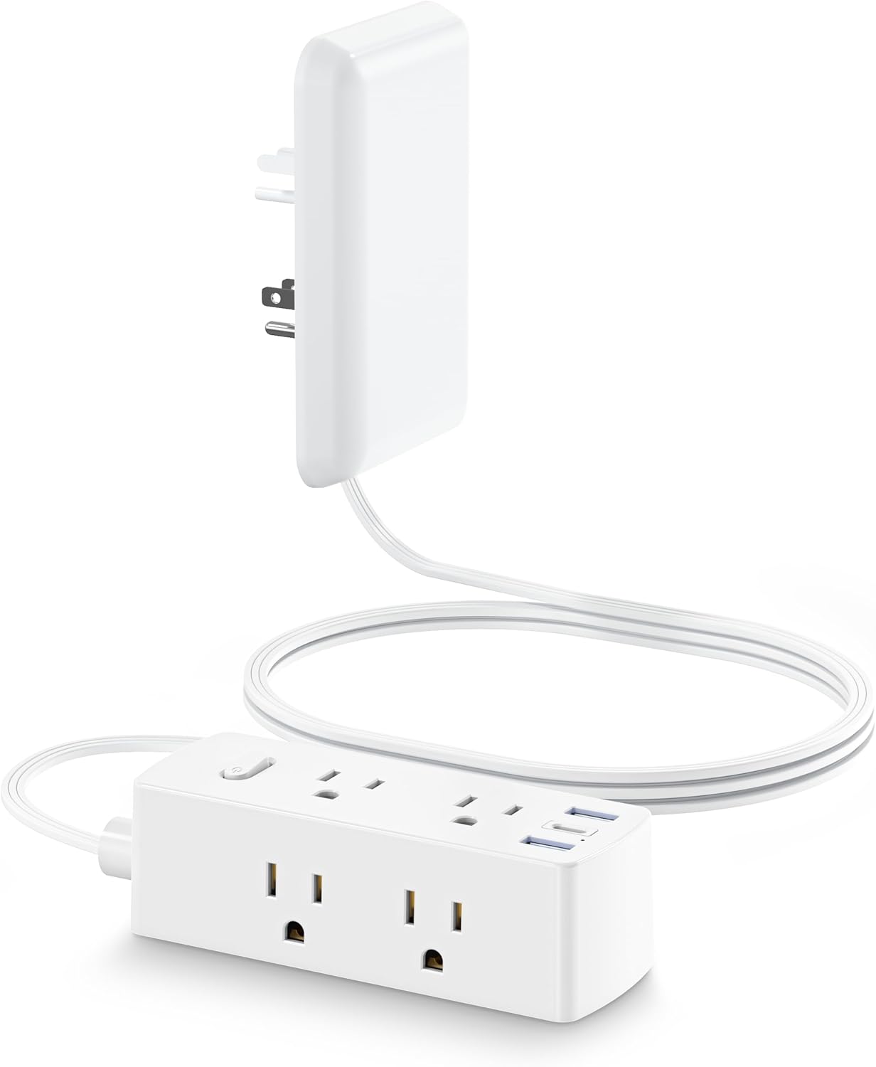 Space-Saving Surge Protector with USB Ports