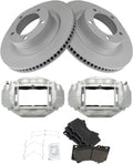Front Ceramic Brake Pad and Rotor Kit with Calipers for 2007-15 Tundra