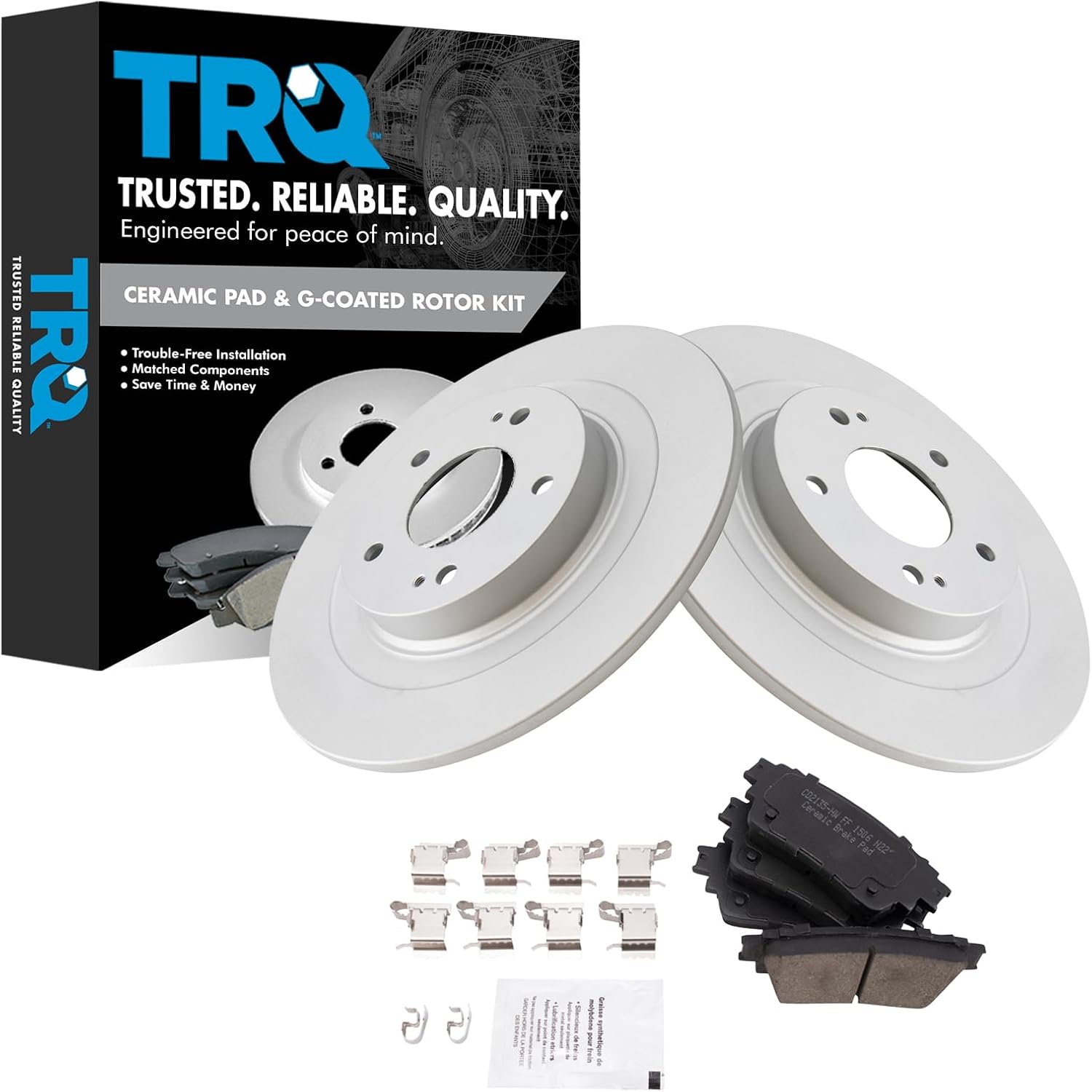 TRQ Rear Brake Pad & Rotor Kit for Mitsubishi Eclipse Cross