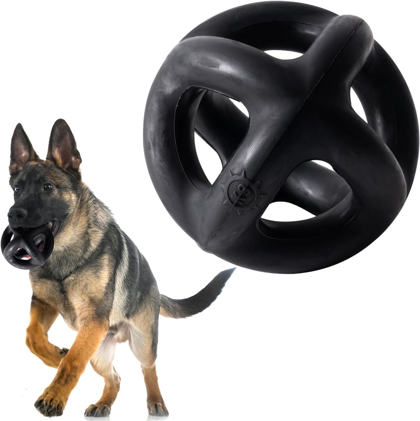 Monster K9 Indestructible Ring Ball - Lifetime Replacement - Ultra Durable Dog Toy for Aggressive Chewers