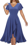 DRESSTELLS Women's Cocktail Dress V-Neck High Low - Elegant Fit