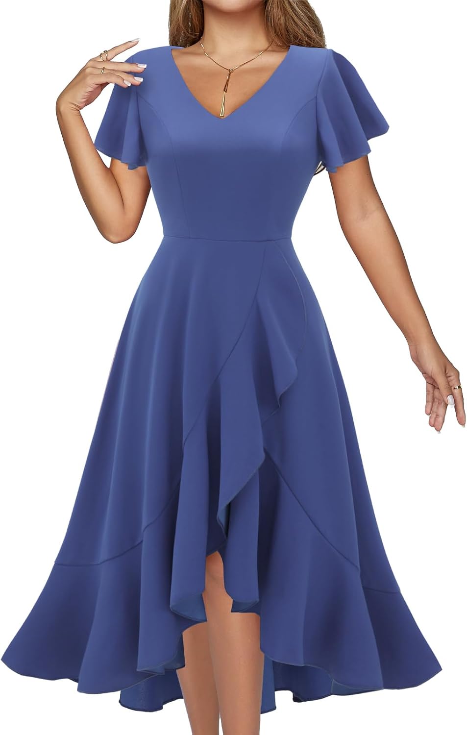DRESSTELLS Women's High Low Cocktail Dress for Formal Events