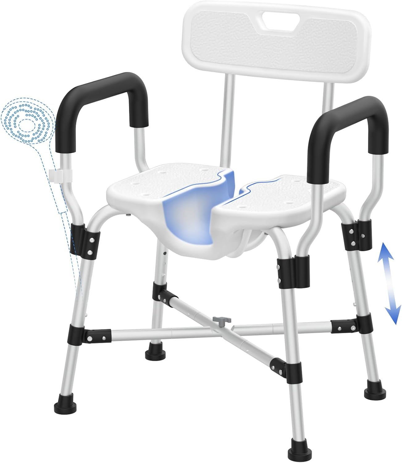 500lbs U-Shaped Shower Chair: Safe & Comfortable