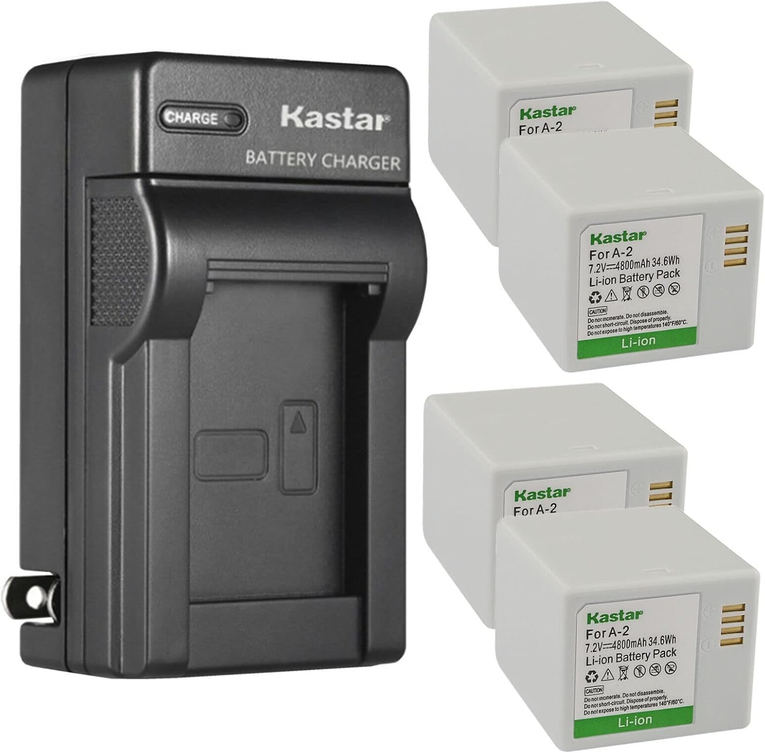 Kastar 4-Pack Battery and AC Wall Charger for Arlo Cameras