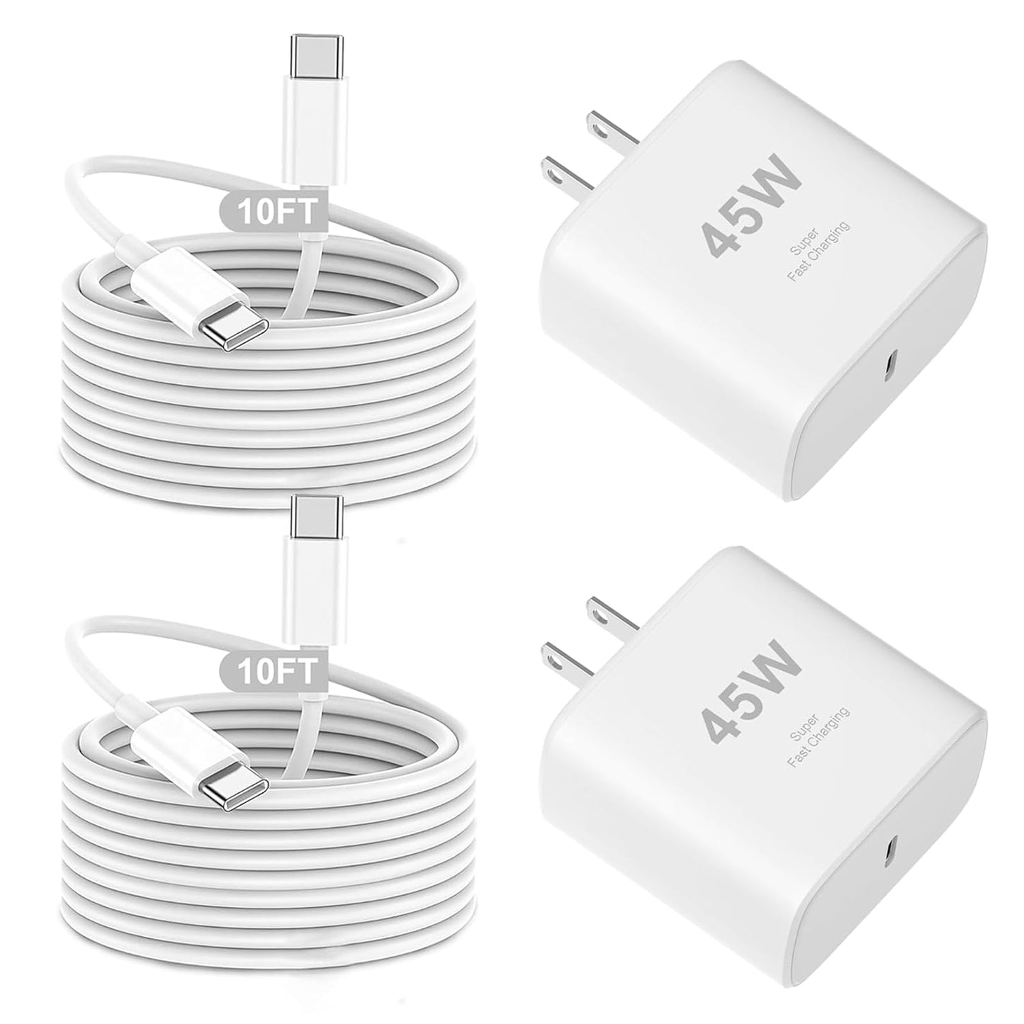 iPhone 17 16 Pro Max Charger Fast Charging 45W 10FT Cable