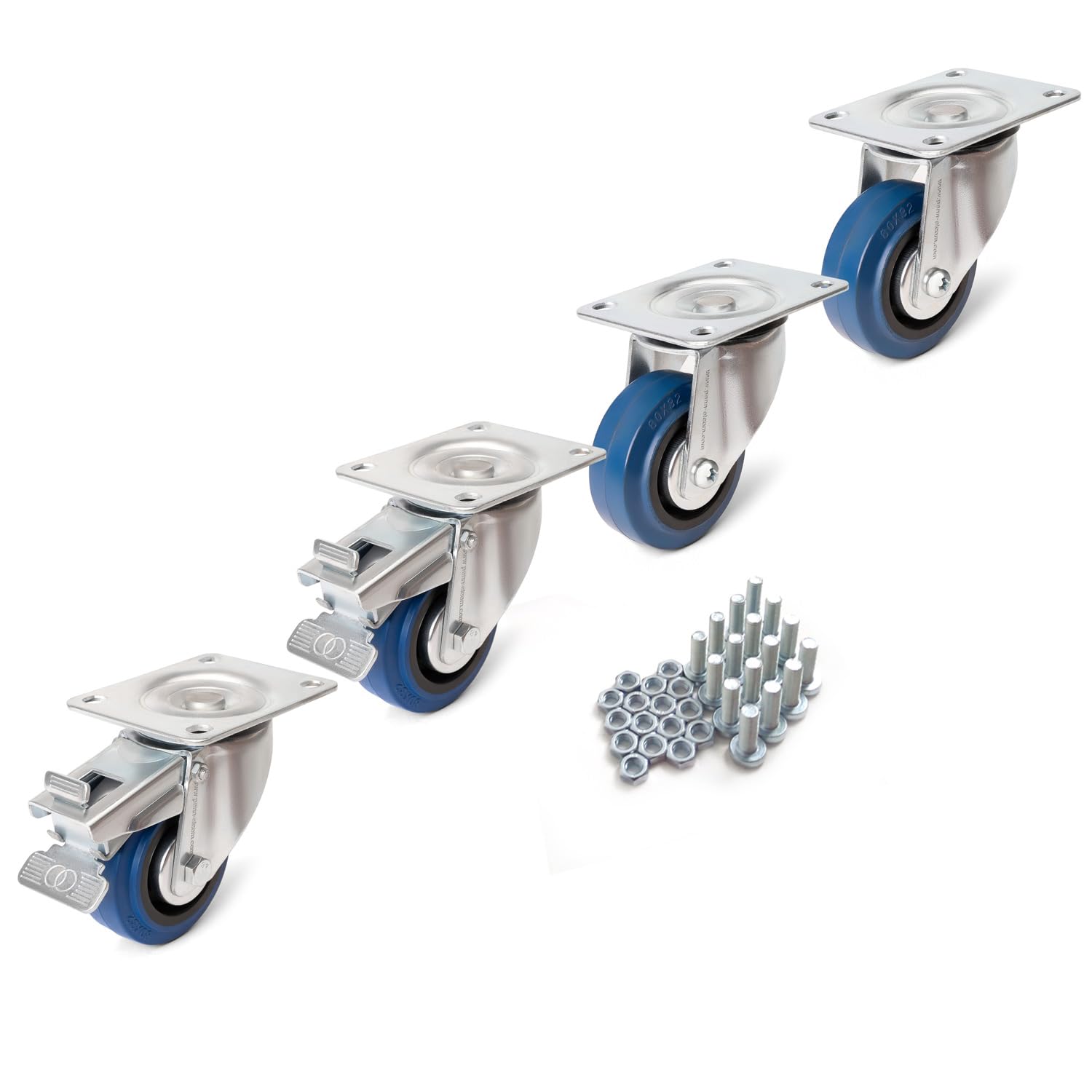 PENN ELCOM 3 1/8in Blue Caster Kit for Versatile Mobility