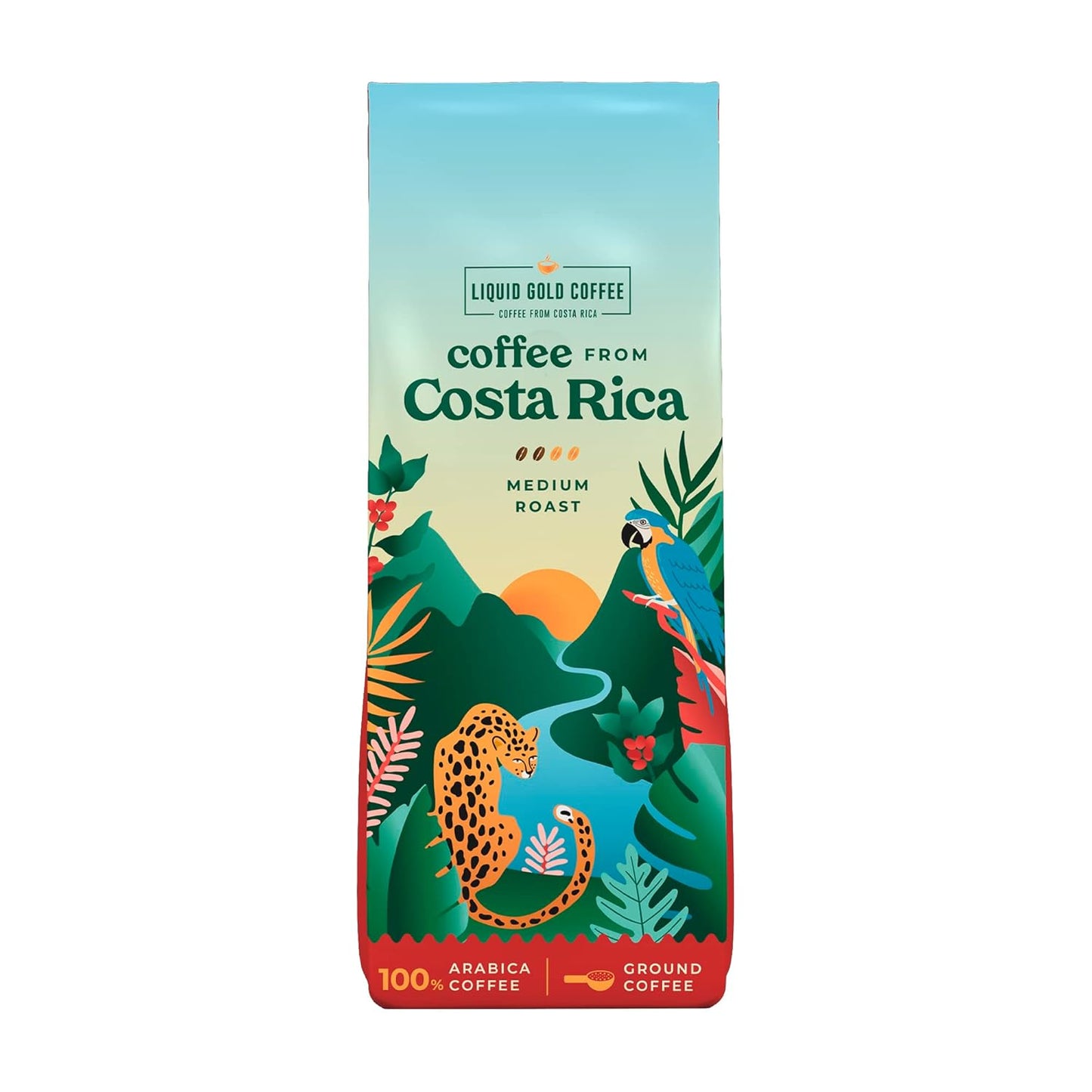 Costa Rican Medium Roast Ground Coffee by Liquid Gold