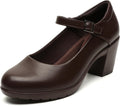 Womens Mary Jane Dress Shoes Chunky Low Block Heels 7CM - Comfortable