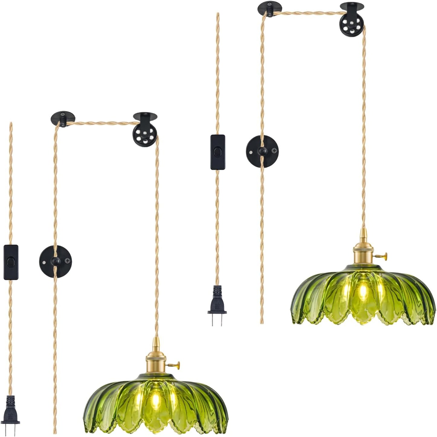 Vintage Green Plug in Pendant Light Fixtures for Any Room