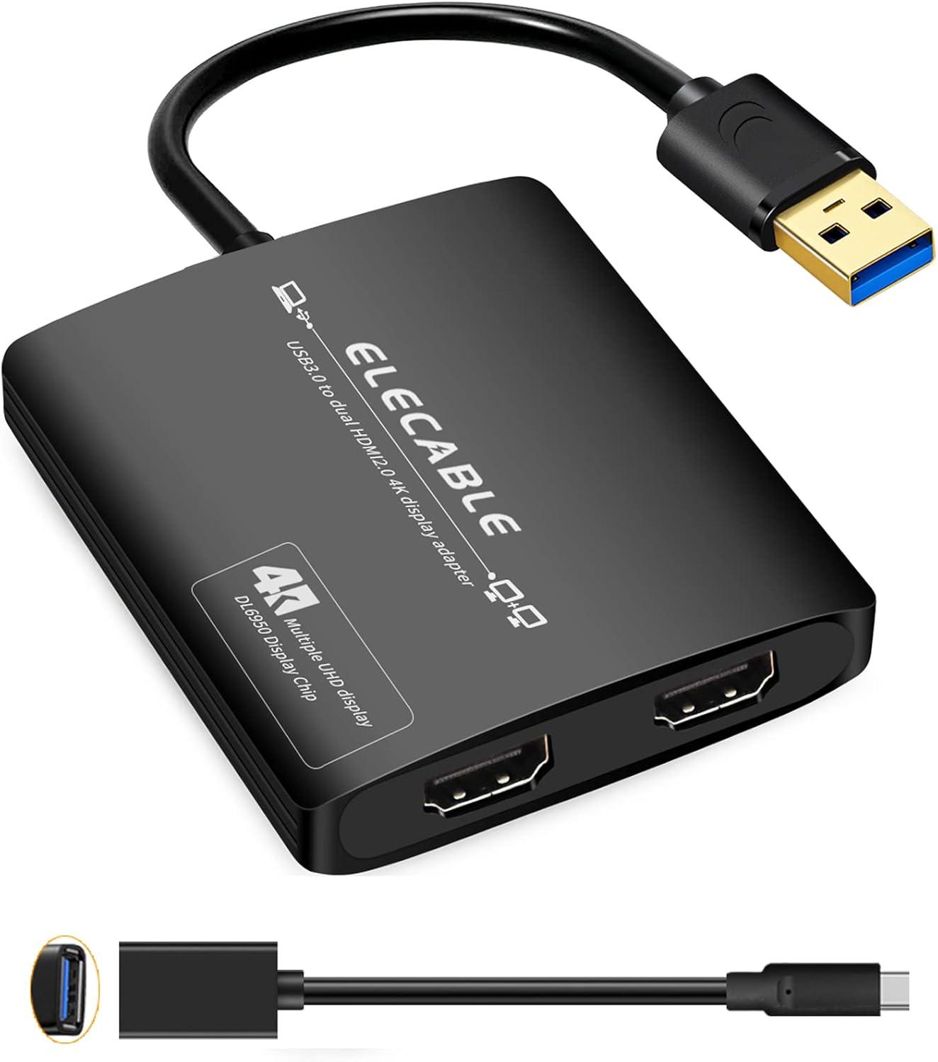 USB 3.0 to Dual HDMI Adapter for 4K Ultra HD Displays