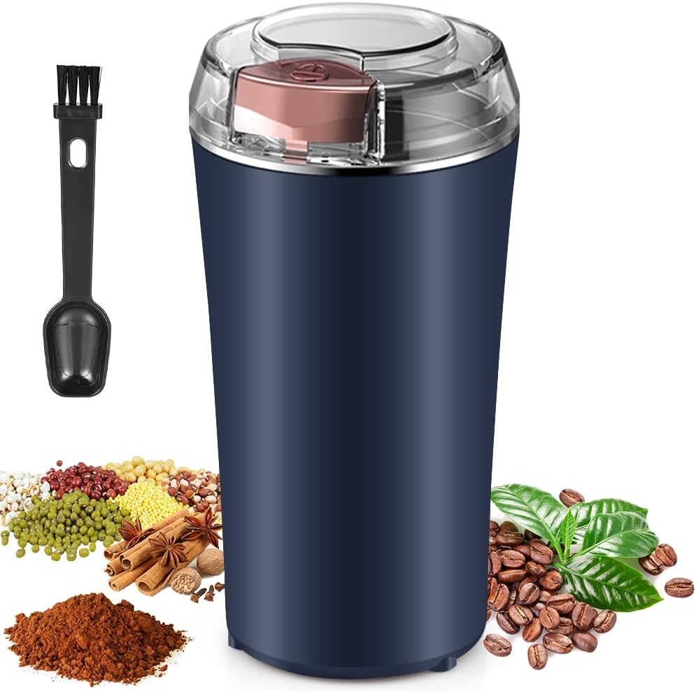 Finphoon Electric Coffee & Spice Grinder ~ One-touch Stainless Steel Grinding