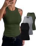 CHICME 3 Piece Womens Tank Tops Slim Ribbed Cami - Soft, Breathable is