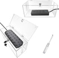 Cable Management Box with Lock - Clear Acrylic Power Strip Organizer