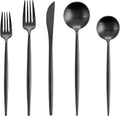 Matte Black Silverware Set 60-Piece Stainless Steel - Satin Finish