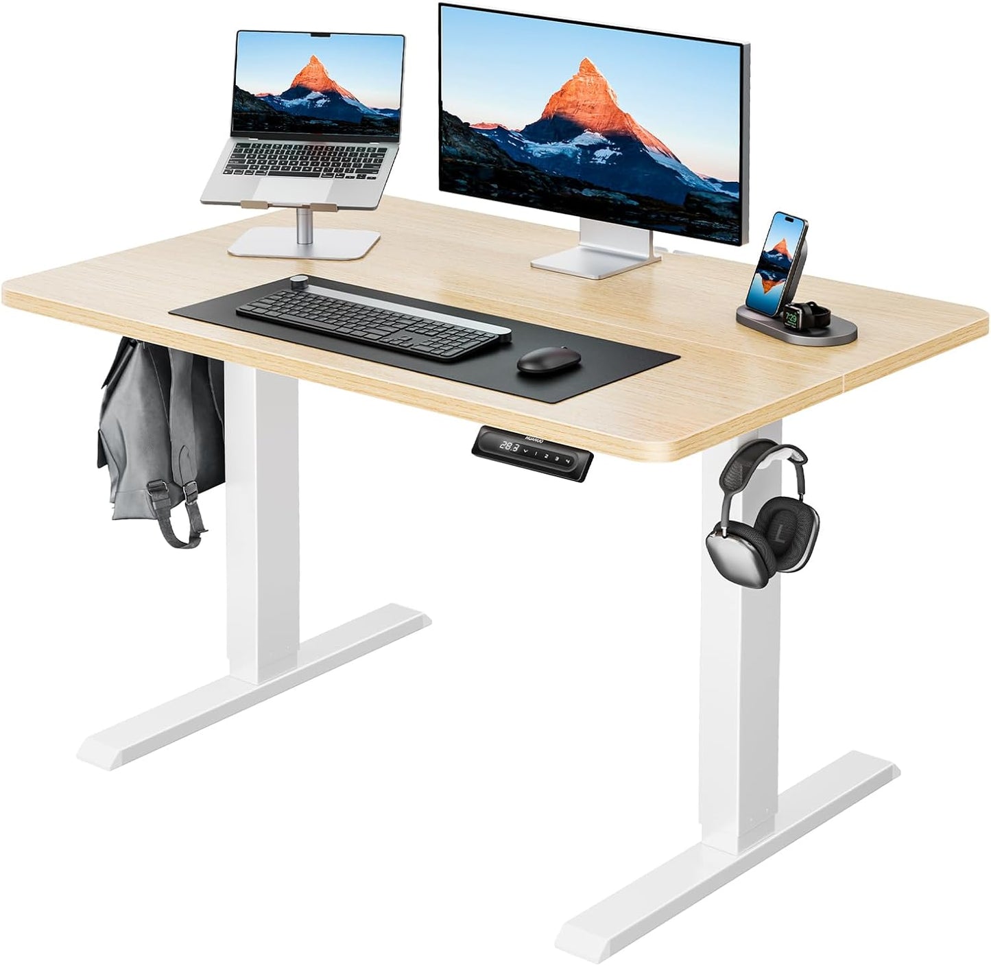 HUANUO 40x24 Electric Standing Desk - 4 Memory Settings for Effortless Adjustments!