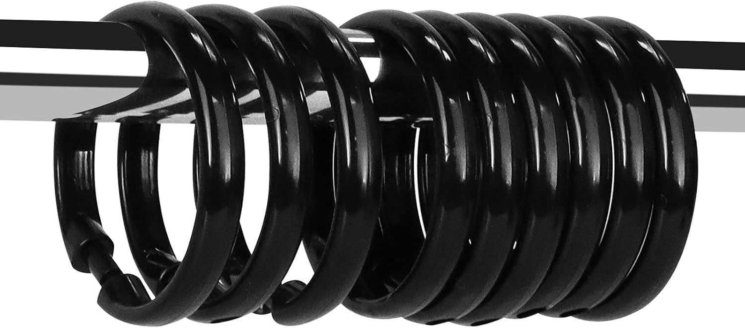 12 Pcs Black Plastic Shower Hooks for Rod