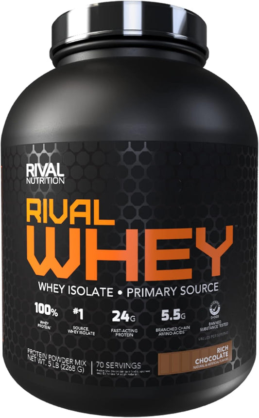 Rival Whey Rich Chocolate 5lb - Fast-Acting Protein Source
